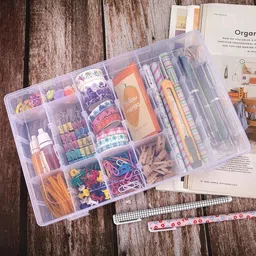 jigshtial Jewellery Organizer container Kit Earring Organiser good Storage Box Vanity Box 36 Grids Clear Plastic Storage Box Vanity Box image 2