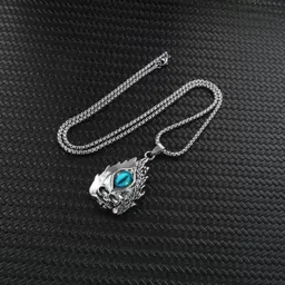 provogue pendant for men | chain | necklace long | Locket Neck Chains | gifts | Stylish Silver Alloy, Metal, Stainless Steel, Silver Pendant image 2