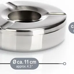 upalabdh 3 PCs Ash Tray Stainless Steel Ashtray Bar Hotel Restaurant Car Cigarette Ash Holder Ash Plate Ash Tray Steel Steel Ashtray image 2