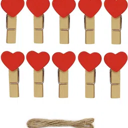 TickRight Cute Mini Red Heart Small Wooden Red Heart image 1