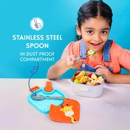 rabitat Lunchmate Mini Stainless Steel Lunch Box with Spoon 1 Containers Lunch Box image 5