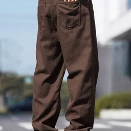 m q denim Men Loose Fit Mid Rise Brown Jeans image 2