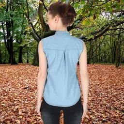 houseofcommon Women Regular Fit Self Design Button Down Collar Casual Shirt image 2