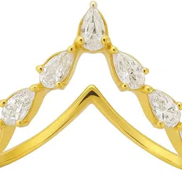 NIPURA Nipura Women 925 Sterling Silver 18kt Gold-plated CZ Drop Adjustable Vanki Ring Cubic Zirconia Silver ring-picture-21