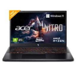 Acer NITRO V15 Gaming Laptop, AMD R7 7445HS Processor, NVIDIA GeForce RTX 4050 - 8 GB GDDR7, 16 GB RAM, 512 GB SSD, Full HD IPS, 15.6"/39.62 cm, 165 Hz, Windows 11 Home, obsidian black, 2.1 kg, ANV15-42, amber Backlit keyboard image 1