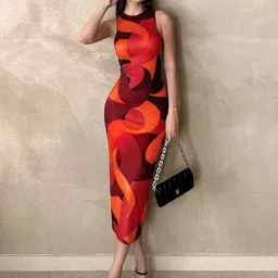 spivoz Women Bodycon Multicolor Below Knee Dress-picture-29