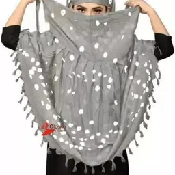 eloska world Printed Cotton Blend Women White Fancy Scarf, Scarf, Stole, Faux Turtleneck Neck Cover-picture-41
