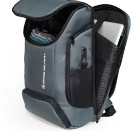swiss military Medium 21 L Laptop Backpack Grey Laptop Backpack with USB and C-Type Charging Port, 21 Liters image 3