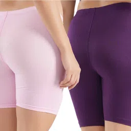 shapyfit Pack of 2 Solid Women Multicolor Cycling Shorts image 2