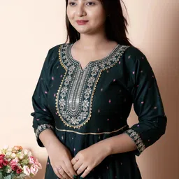 kashiscreation Embroidered Viscose Rayon Stitched Anarkali Gown image 5