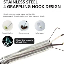 webdealz Steel Multifunctional Cleaning Claw Sink Strainer Hair Catcher Hook X1.4156 Swivel Hook 1 image 4