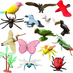 zesthome 15 Pcs Rubber Birds & Insects Set Toys - Trending & Most Loved Toy Collection image 5