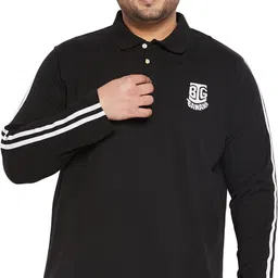bigbanana Men Solid Polo Neck Pure Cotton Black T-Shirt-picture-11