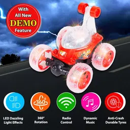 haha Multicolor primeassure premium Remote Control Stunt Car 360°Rotating Rolling Car image 5