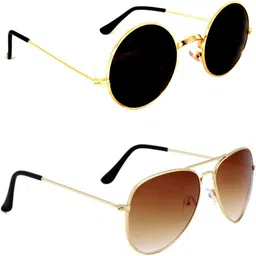 shade house UV Protection, Mirrored Aviator Sunglasses (Free Size) image 2