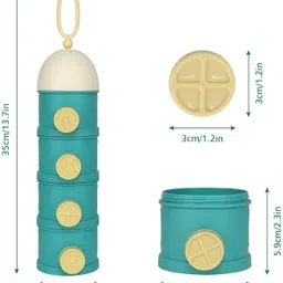 wanqlyn 4-Layer Portable Stackable Baby Formula Dispenser & Milk Powder Container - BPA-Free plastic image 3