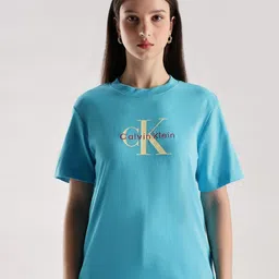 Calvin Klein Jeans Women Brand Logo Printed T-shirt-image-92