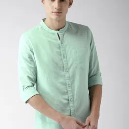 HIGHLANDER Men Green Slim Fit Solid Casual Shirt-image-56