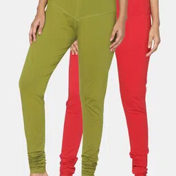 TSG Bliss Women Pack of 2 Solid Churidar Leggings-picture-17