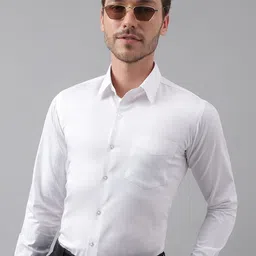 Hancock Men White Slim Fit Solid Formal Shirt-image-59
