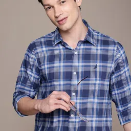 Nautica Classic Opaque Checked Casual Shirt-image-66