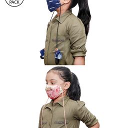 JBN Creation Kids Pack Of 2 Printed 3-Ply Reusable Tassel Style Cloth Masks-picture-25