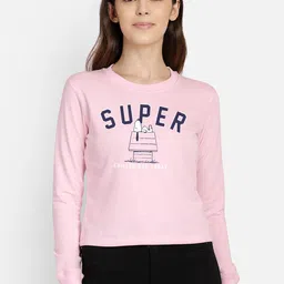 Free Authority Peanuts Women Pink Printed Sweatshirt-image-91