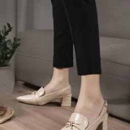 Carlton London Women Textured Block Heel Sandals-image-69