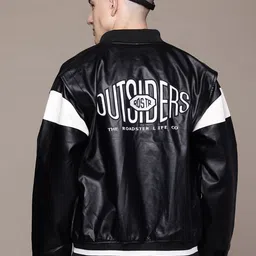 Roadster The Lifestyle Co. Colourblocked Faux Leather Bomber Jacket-picture-39