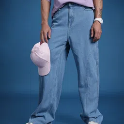The Roadster Life Co. Men Light Fade Wide Leg Jeans-picture-27