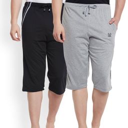 mack jonney VIMAL JONNEY Men Pack of 2 Cotton Lounge Shorts-picture-43