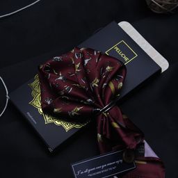PELUCHE Men Maroon & Grey Printed Pocket Square-picture-45