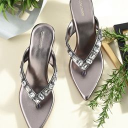 CLOG LONDON Embellished Open Toe Block Heels-picture-40