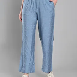 Iti Women High-Rise Pleated Bootcut Trousers-image-49