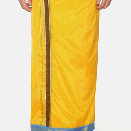 Sethukrishna Men Yellow Solid Double Layer Readymade Dhoti-picture-16