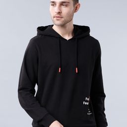 LOCOMOTIVE Men Black & Off-White Printed Hooded Sweatshirt-picture-34