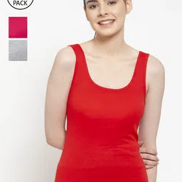 Friskers Women Pack of 3 Solid Tank Tops-image-7