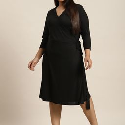 Sztori Plus Size Tie-Up Midi Wrap Dress-picture-21