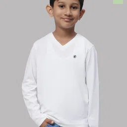 Friskers Boys White 2 V-Neck Raw Edge T-shirt-picture-29