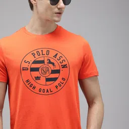 U.S. Polo Assn. Brand Logo Printed Pure Cotton Slim Fit T-shirt image 1