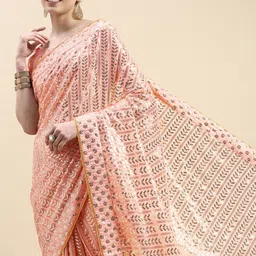 VAIRAGEE Embellished Ethnic Motifs Sequinned Saree-image-16