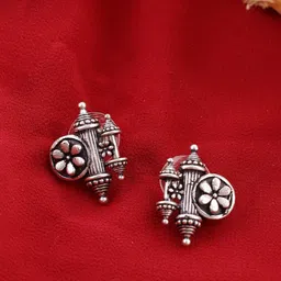 Voylla Silver-Plated Contemporary Oxidised Studs-picture-14