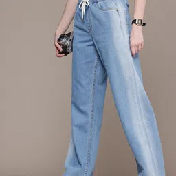 The Roadster Life Co. Women Wide Leg High-Rise Heavy Fade Pure Cotton Jeans-image-40