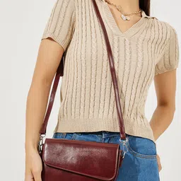 Styli PU Structured Sling Bag with Tasselled-picture-22