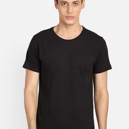 PUNK Men Black Solid V-Neck T-shirt-picture-25