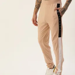 Kook N Keech Marvel Men Peach Solid Mid-Rise Regular Track Pants With Printed Panels-picture-15