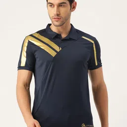 ACTOHOLIC Men Navy Blue Solid Polo Collar T-shirt-picture-38