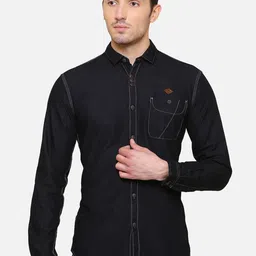 Kuons Avenue Men Black Smart Slim Fit Solid Casual Shirt-picture-30