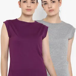 appulse Women Pack Of 2 Solid Round Neck T-shirts-picture-15