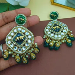 J & C Fashion Arena Gold-Plated Brass Earrings-picture-22